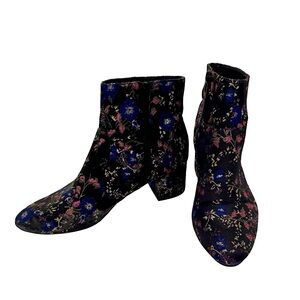 Unisa Floral Ankle Boots – Size 10M - Pink Blue Black - Vintage Grunge 90s